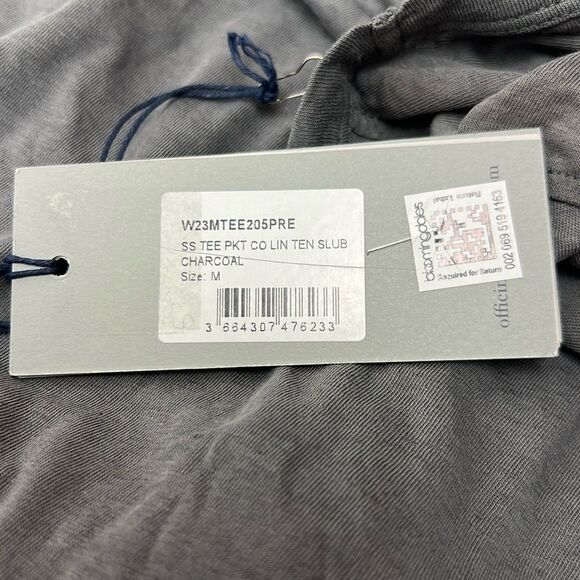 Officine Generale short sleeve charcoal pocket slub T-shirt medium NWT - Picture 10 of 16